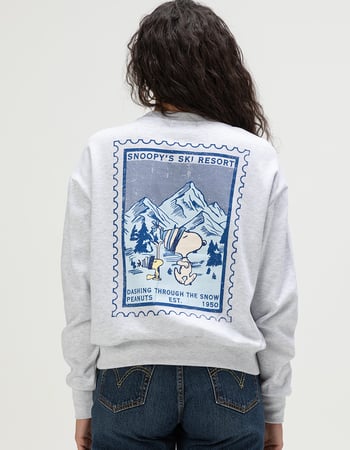 PEANUTS Ski Resort Womens Crewneck Sweatshirt Primary Image