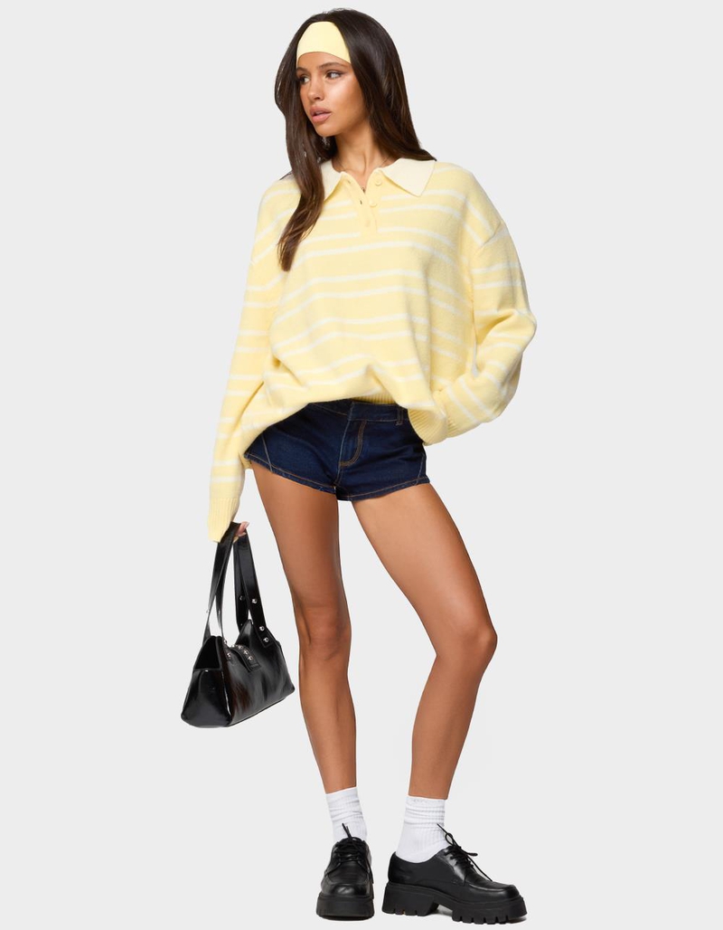 EDIKTED Rilynn Striped Polo Sweater image number 4