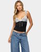 EDIKTED Troya Contrast Lacey Top image number 1