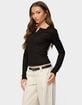 EDIKTED Nettie Ribbed Henley Top image number 2