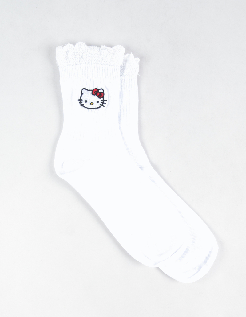 SANRIO Hello Kitty Womens Ruffle Crew Socks image number 0