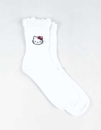 SANRIO Hello Kitty Womens Ruffle Crew Socks Primary Image