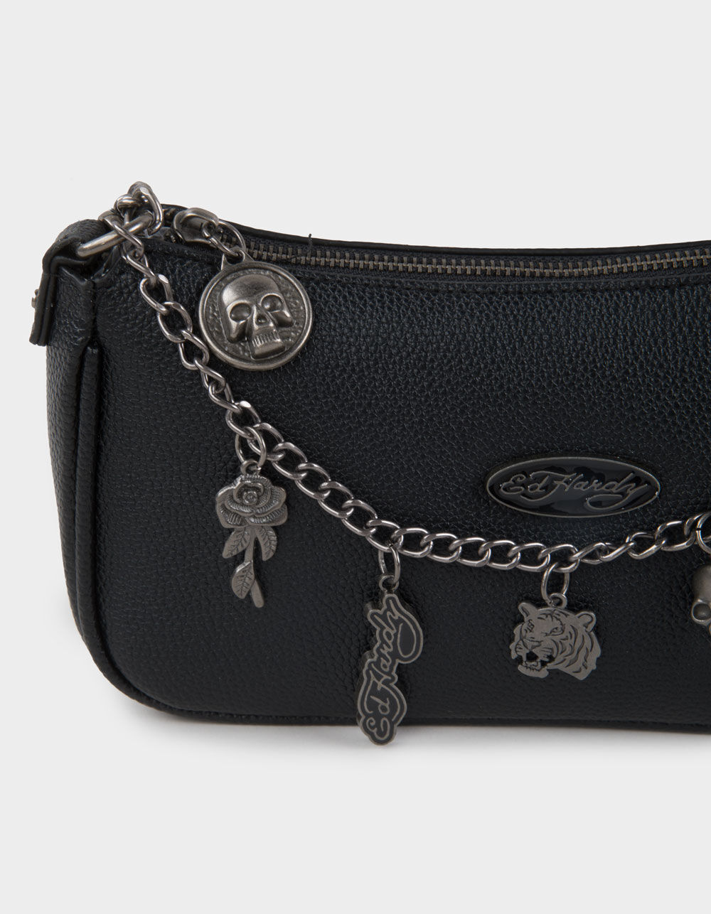 エドハーディ　Ed Hardy ウマ　ショルダーバッグ Ed Hardy Skull Gem Black Handbag | Zumiez