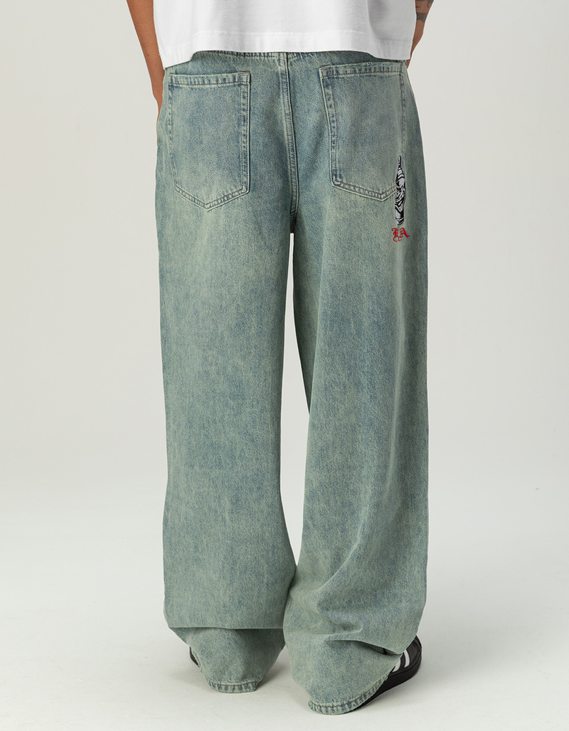 RSQ Mens Extra Baggy Embroidered Jeans image number 3