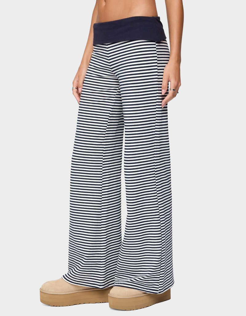 EDIKTED Meggy Striped Fold Over Pants image number 1
