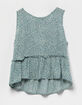 FOR ALL SEASONS Ditsy Open Back Peplum Girls Top image number 1