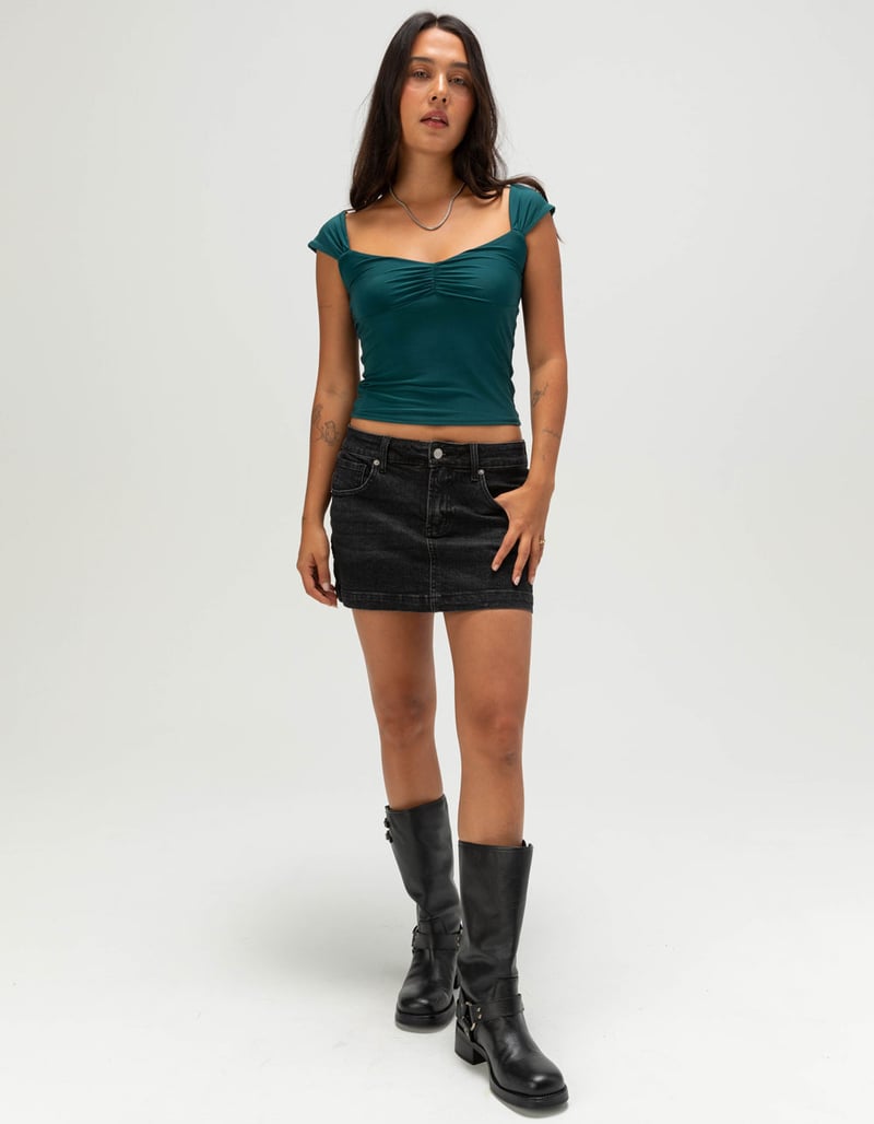 TILLYS Butter Soft Womens Cap Sleeve Cinch Front Tee image number 1