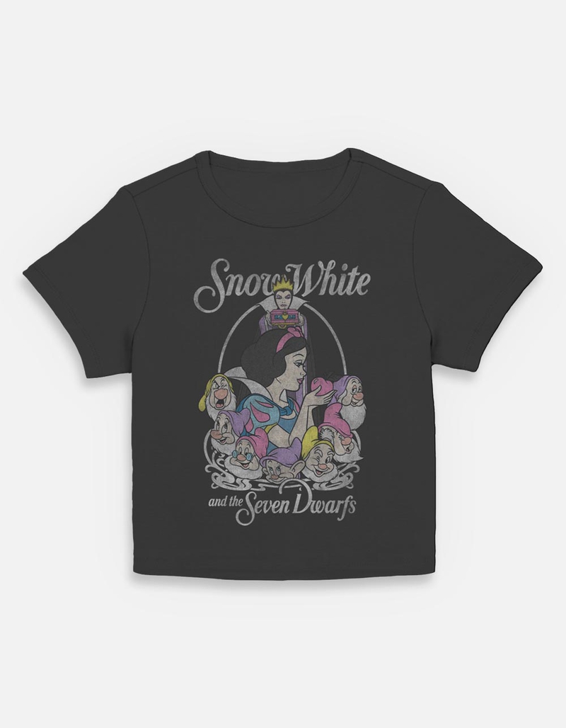 SNOW WHITE And Seven Dwarfs Distressed Womens Baby Tee image number 0