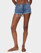 EDIKTED Frayed Vintage Washed Denim Shorts image number 2