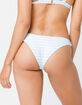 FULL TILT Textured Stripe Baby Blue Super Cheeky Bikini Bottoms image number 3