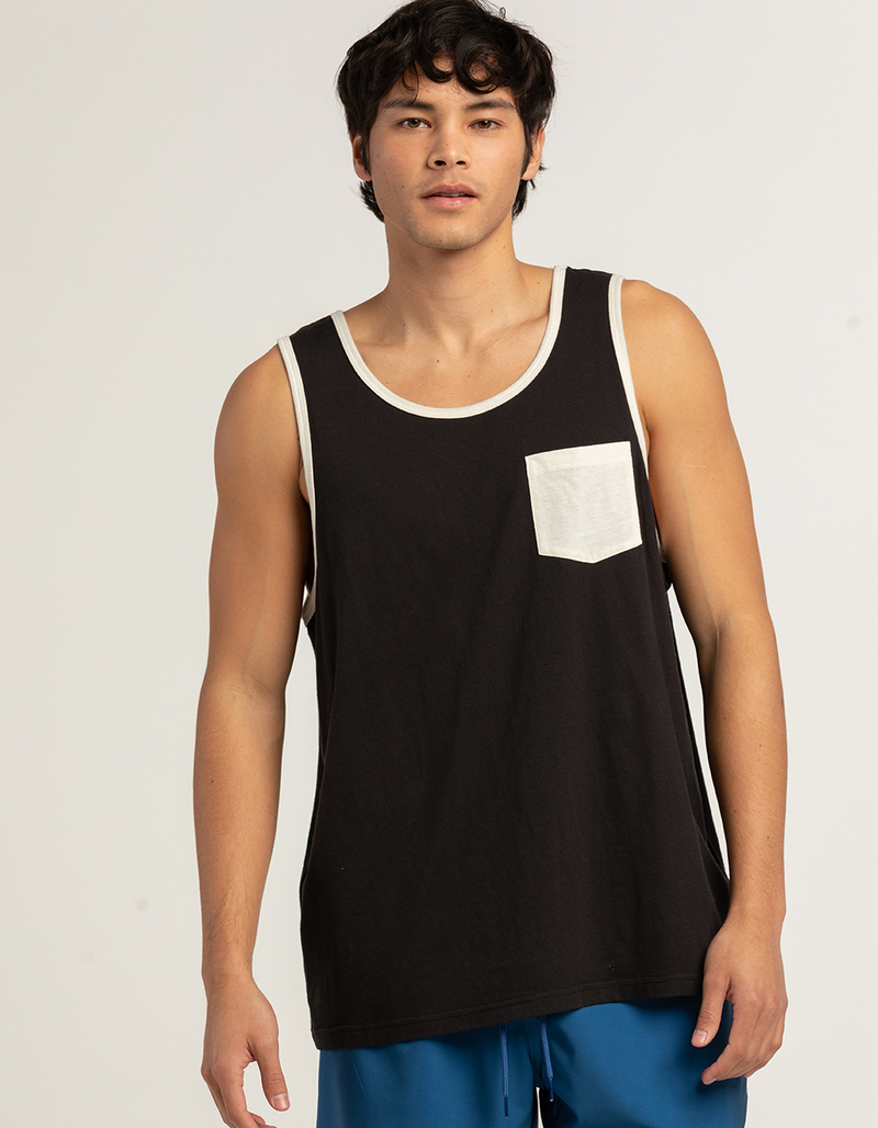BLUE CROWN Mens Solid Pocket Tank Top image number 2