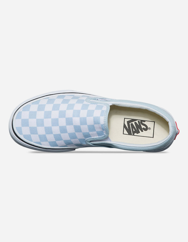 VANS Checkerboard Baby Blue Womens Slip-On Shoes image number 2