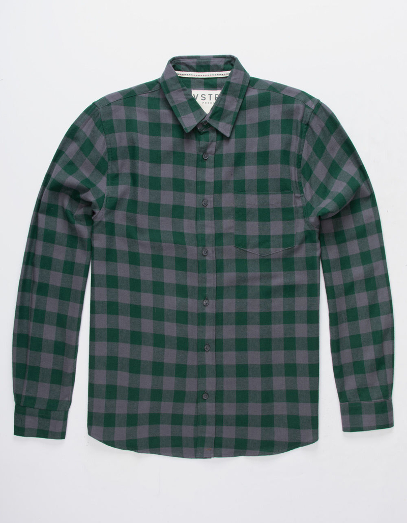 VSTR Check Yoself Green Mens Flannel Shirt image number 0