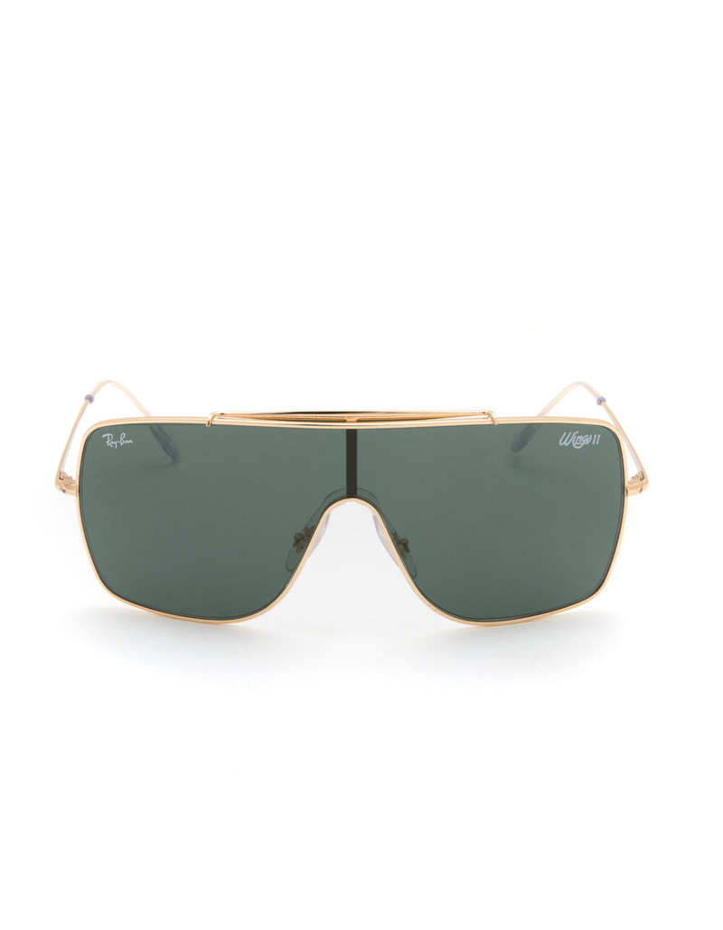 RAY-BAN Wings II Gold & Green Sunglasses image number 1