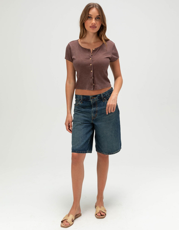 WEST OF MELROSE Button Front Womens Top Alternative Image