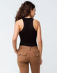 FULL TILT High Neck Tank Black Womens Bodysuit image number 3