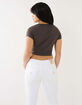 TRUE RELIGION TR 02 Logo Womens Notch Crop Tee image number 3