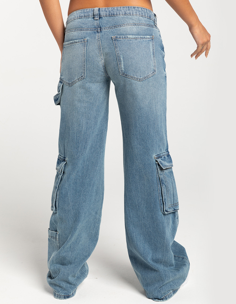 GEMMA RAE Low Rise Wide Leg Womens Cargo Pants image number 3