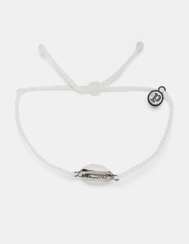 PURA VIDA Costa Cowrie Charm White Braided Bracelet image number 0
