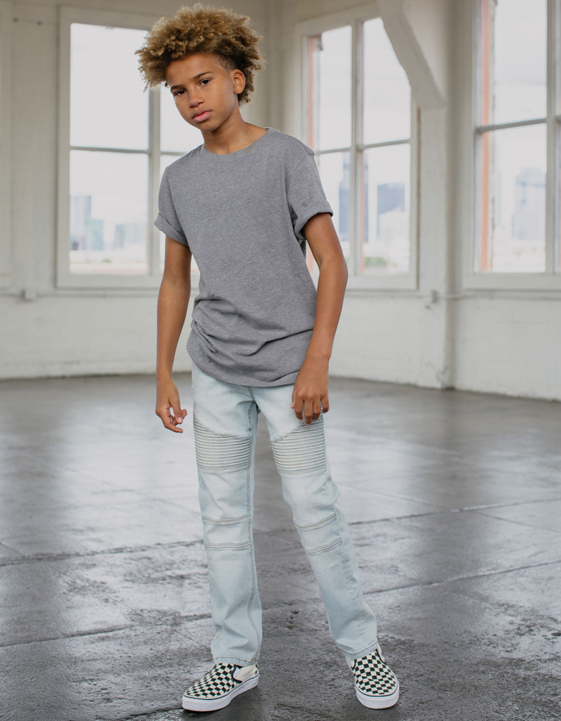 RSQ Boys Slim Moto Light Wash Jeans image number 0