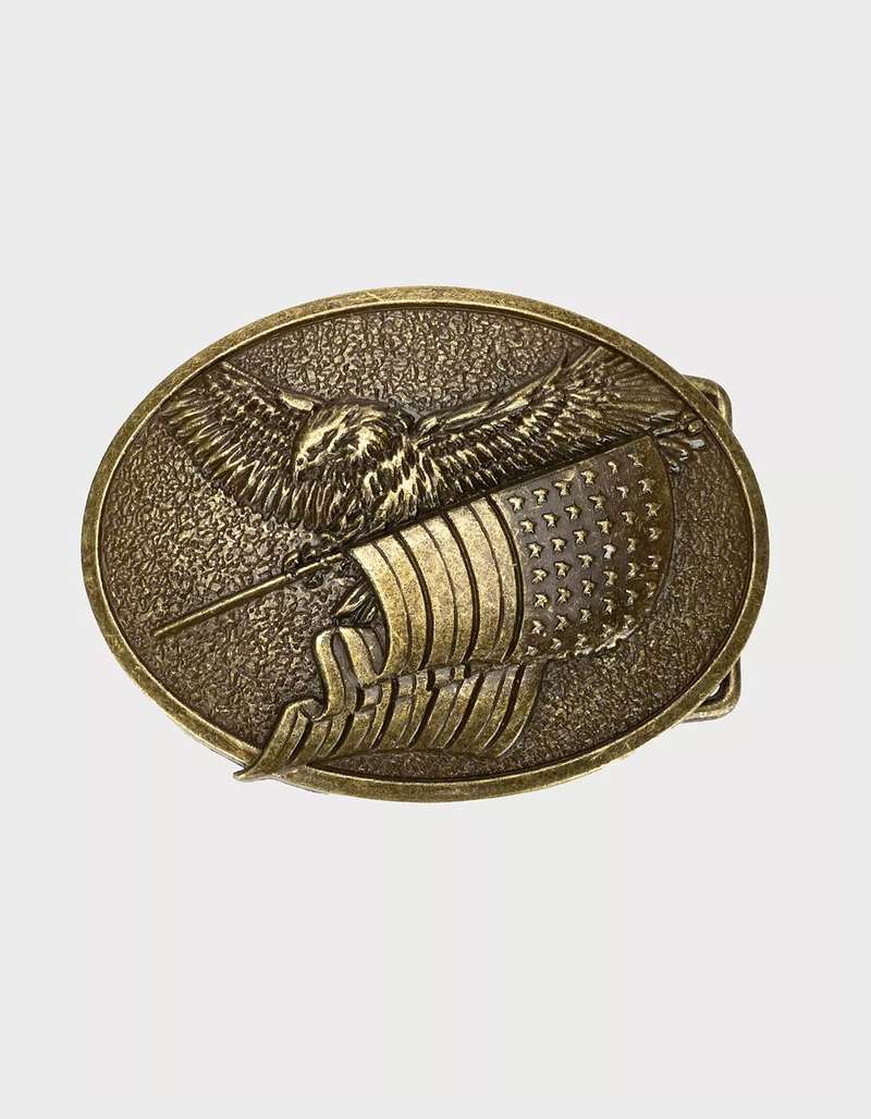 WRANGLER American Flag With Eagle Mens Belt Buckle image number 0