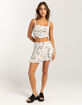 FULL TILT Cinch Ruffle Lace Trim Womens Mini Skirt image number 6
