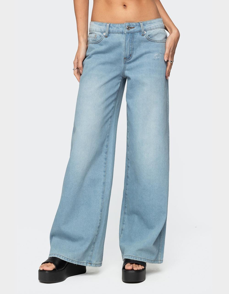 EDIKTED Ripley Distressed Low Rise Jeans image number 2