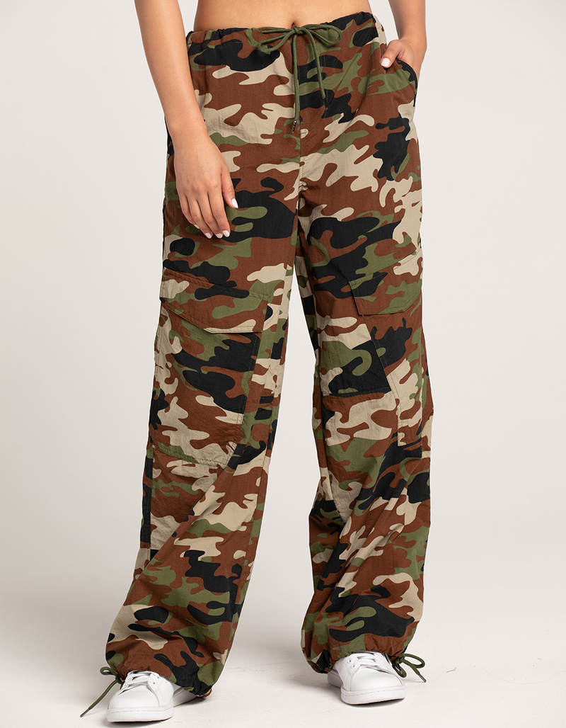 RSQ Camo Cargo Womens Parachute Pants image number 1