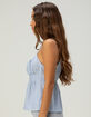 LOVE TREE Womens Stripe Babydoll Top image number 3
