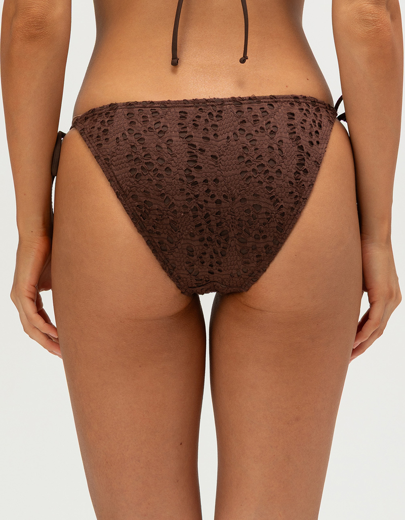 DAMSEL Palm Texture Tie Side Cheeky Bikini Bottoms image number 3