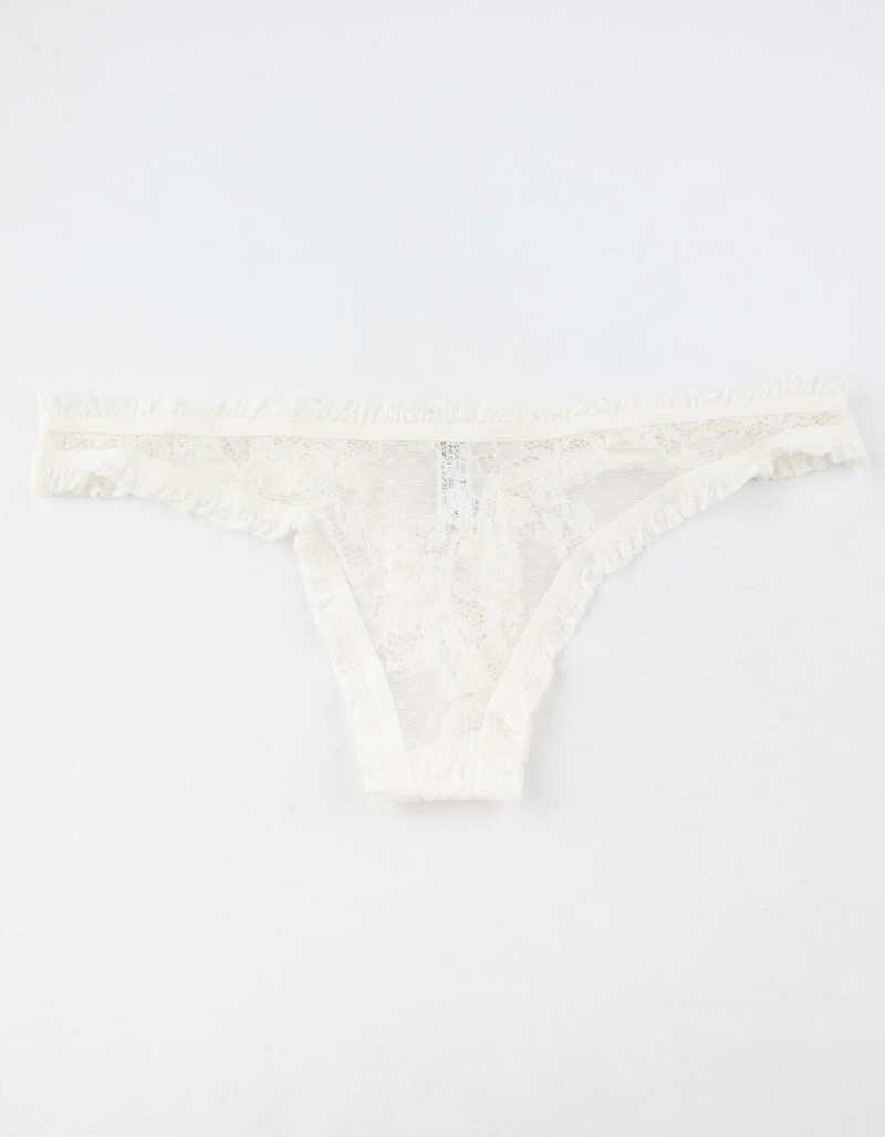 FULL TILT Essential Lace Cream Thong image number 0