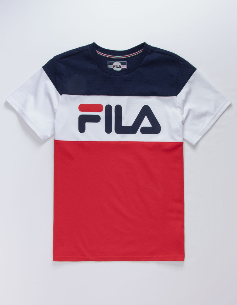 FILA Color Block Red, White, & Blue Boys T-Shirt image number 0