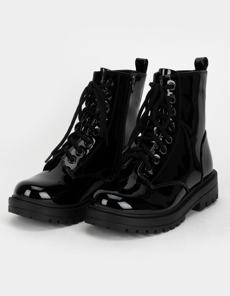 SODA Lug Sole Side Zip Womens Combat Boots image number 0