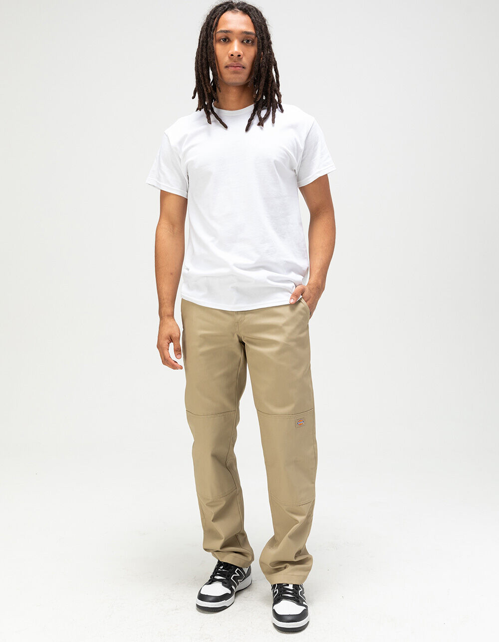 DICKIES Double Knee Slim Straight Mens Pants - KHAKI | Tillys