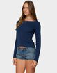 EDIKTED Larah Boat Neck Cable Knit Sweater image number 2