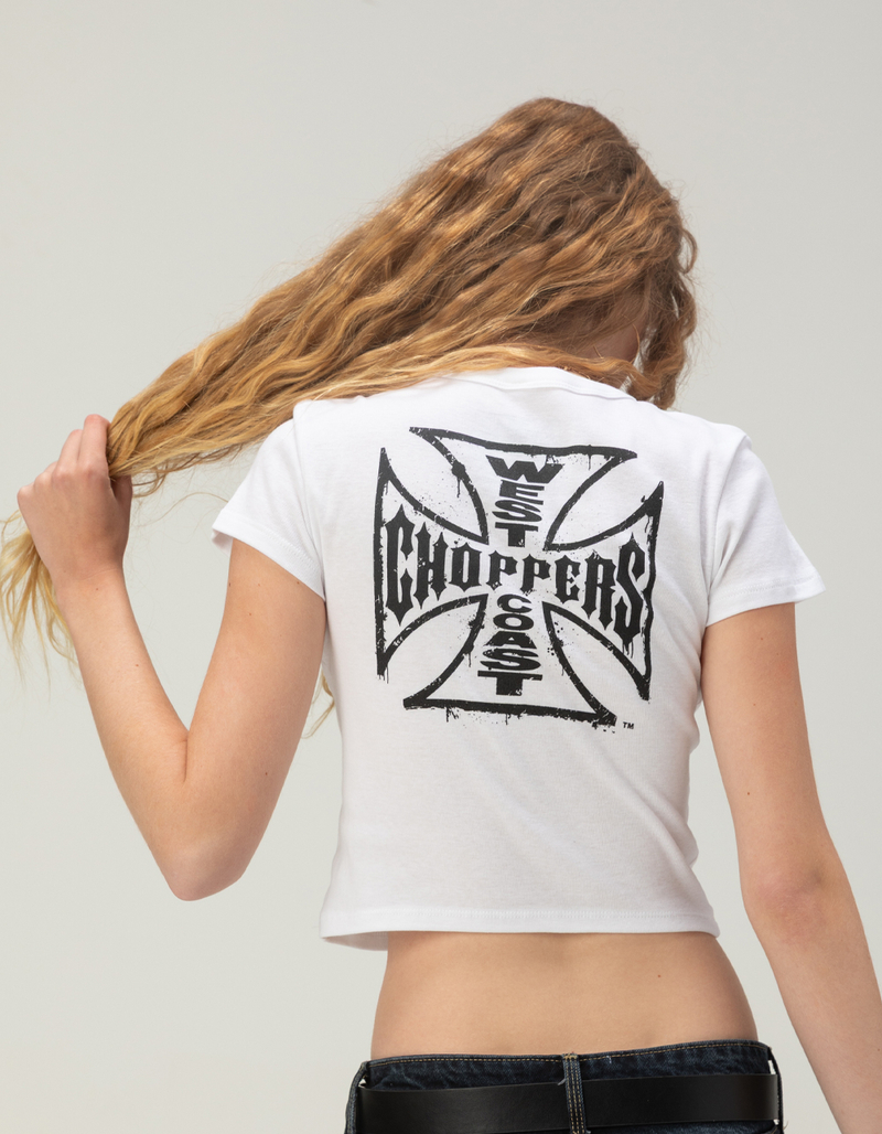 WEST COAST CHOPPERS Stroke Logo Womens Baby Tee image number 0