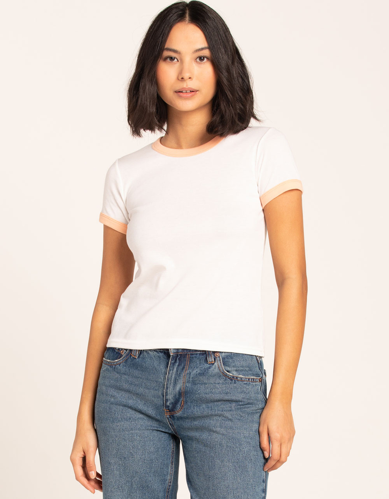 FULL TILT Solid Ringer Womens Tee image number 0