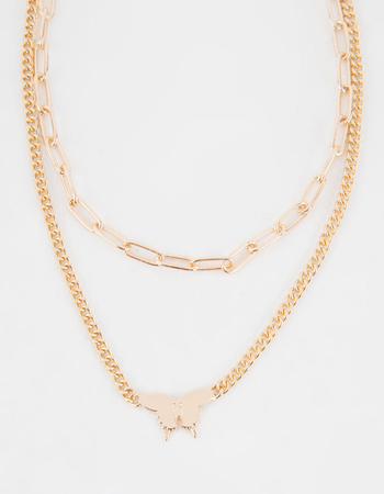 FULL TILT Butterfly Layered Chain Necklace Alternative Image