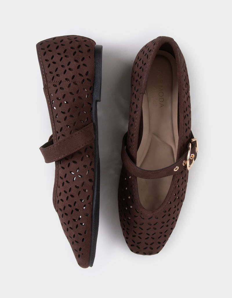 TOP MODA Linda Womens Perforated Mary Jane Shoes image number 4