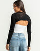 RSQ Pullover Womens Black Sweater Shrug image number 4
