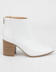 DELICIOUS Clean Stacked Womens White Booties image number 2