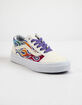 VANS Sparkle Flame Old Skool Rainbow & True White Girls Shoes image number 2