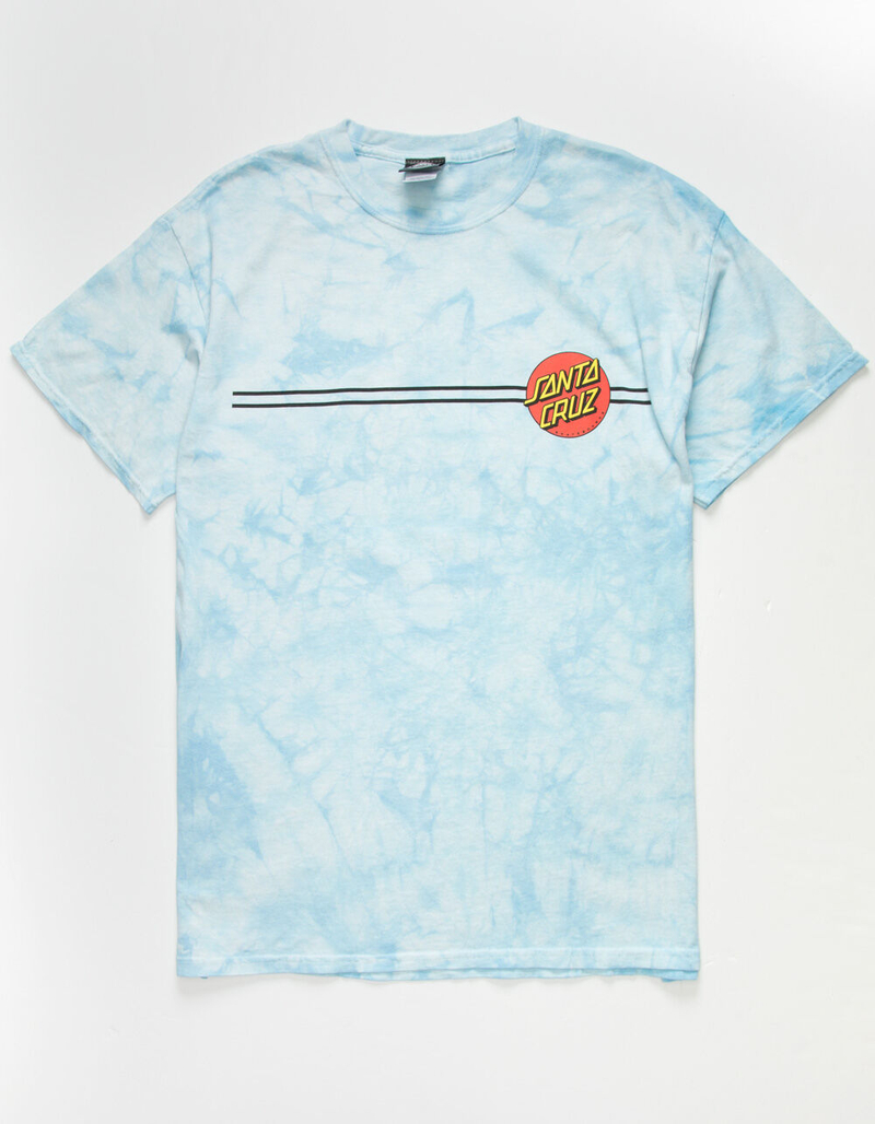 SANTA CRUZ Classic Dot Tie Dye Mens Light Blue T-Shirt image number 1
