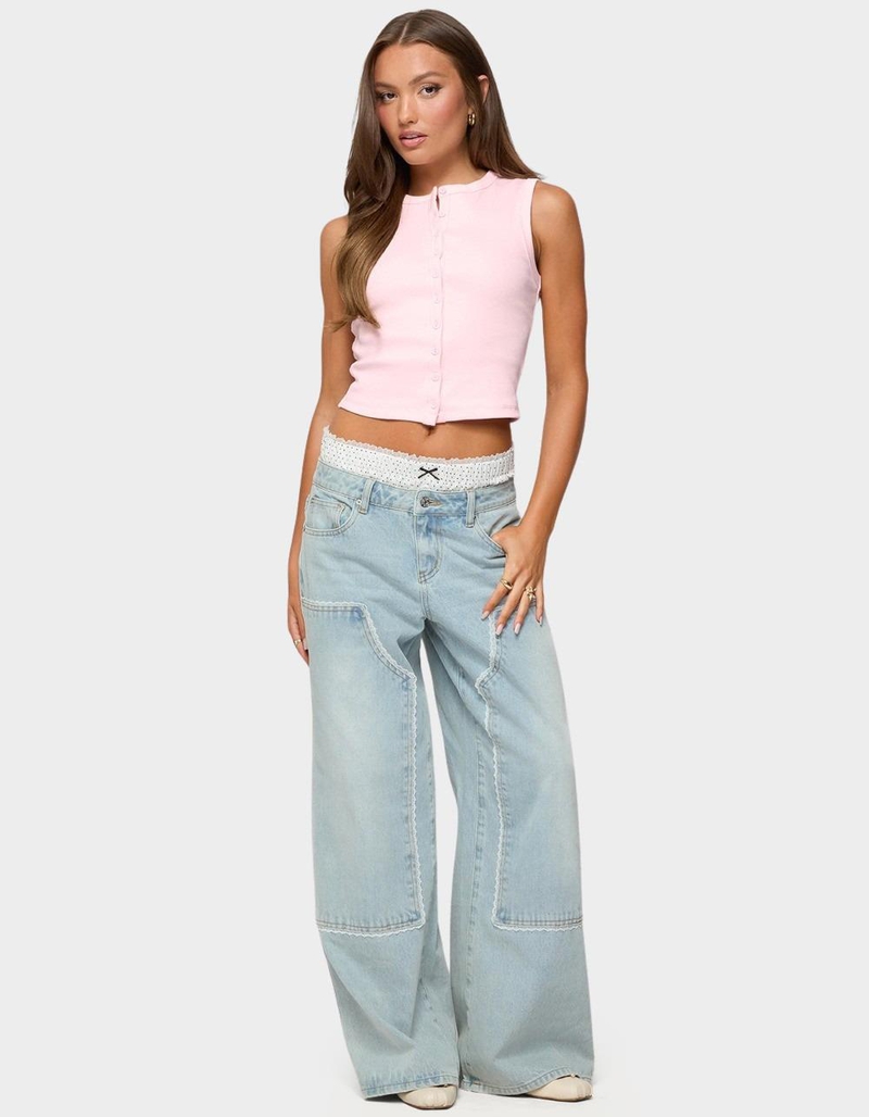 EDIKTED Basel Button Up Tank Top image number 3