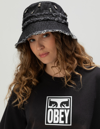 Silver Bear Charm Womens Bucket Hat Alternative Image