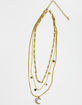 DO EVERYTHING IN LOVE 14K Gold Dipped Layered Moon & Star Necklace image number 1