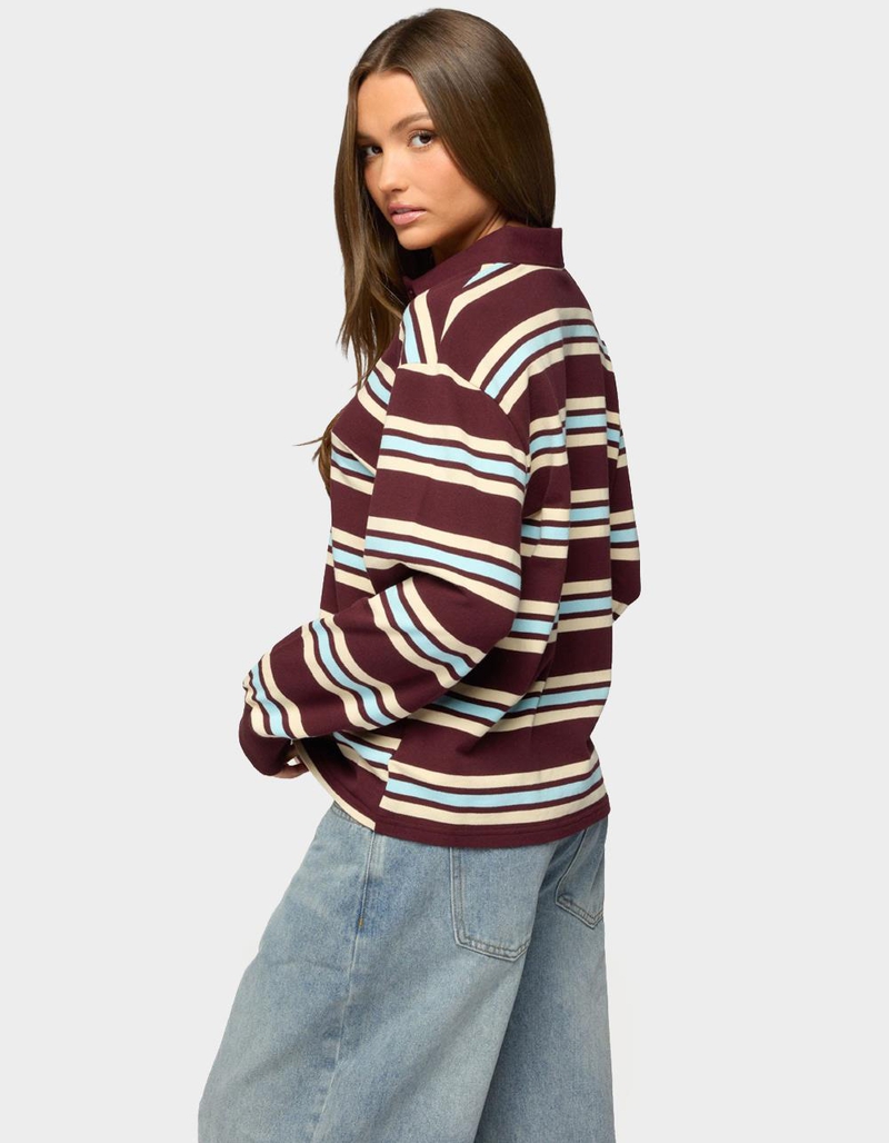 EDIKTED Renya Striped Rugby Shirt image number 2