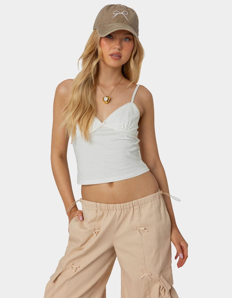 EDIKTED Gila Lace Trim Tank Top image number 0