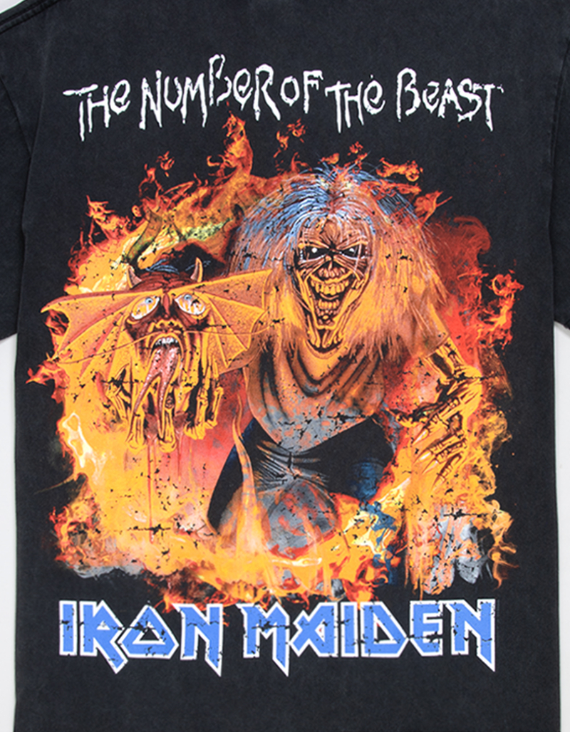 IRON MAIDEN Number Of The Beast Fire Mens Boxy Tee image number 3