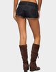 EDIKTED Devin Low Rise Micro Denim Shorts image number 3